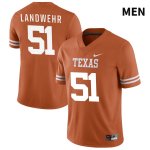 Texas Longhorns Men's #51 Marshall Landwehr Authentic Orange NIL 2022 College Football Jersey QIR12P6B